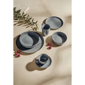 Set 6 farfurii desert Ambition Craft, portelan, 19 cm, albastre
