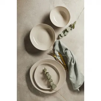 Set 6 farfurii desert Ambition Organic, portelan, 22 cm, bej