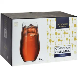 Set 6 pahare apa Bohemia Columba, cristalin, 580 ml