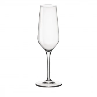 Set 6 pahare cu picior Bormioli Electra sampanie, 230 ml, sticla cristalina