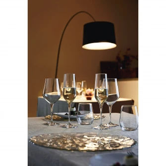 Set 6 pahare cu picior Bormioli Electra sampanie, 230 ml, sticla cristalina