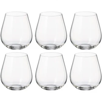 Set 6 pahare whisky Bohemia Columba, cristalin, 380 ml