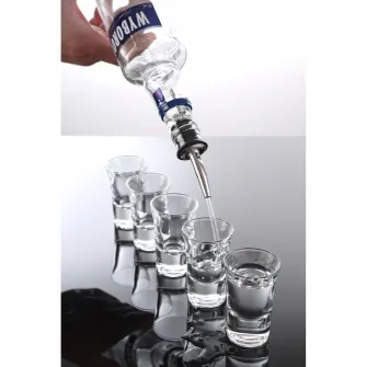 Set 6 picuratoare sticle tip free-flow, Hendi, Inox, Negru/Argintiu
