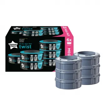 Set 6 rezerve pentru cos scutece Tommee Tippee Sangenic Twist and Click, Reciclabile