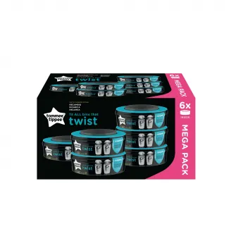 Set 6 rezerve pentru cos scutece Tommee Tippee Sangenic Twist and Click, Reciclabile