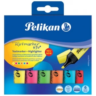 Set 6 Textmarker Pelikan 490, cutie carton