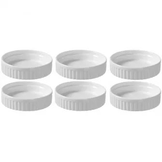 Set 6 vase ramekin, Hendi, portelan, rezistent pana la 600В°C, 100x25 mm