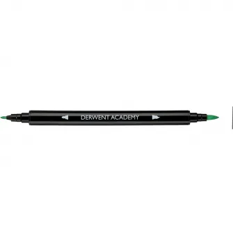 Set 8 carioci Derwent Academy™ cu 2 capete, calitate superioara, pentru artisti aspiranti, 1 varf tip pensula si 1 varf fin