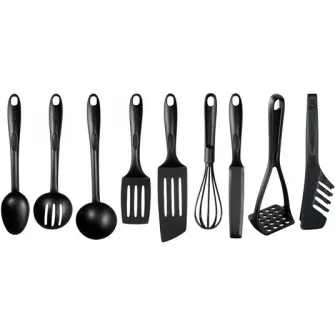 Set 9 ustensile bucatarie Tefal Bienvenue, negru