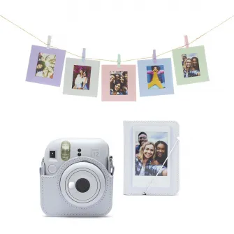 Set Acc Fujifilm Instax Mini 12-Husa, Album, 10 Rame, Clay White