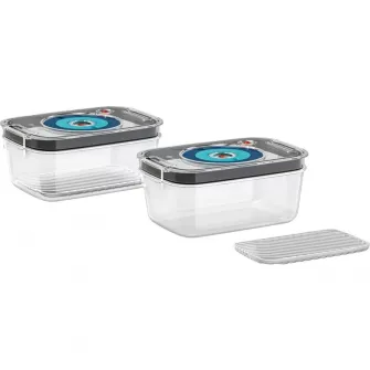 Set accesorii blender de masa cu vacuum VitaMaxx Bosch: 2 casolete pt depozitare in vid de cate 1,2l