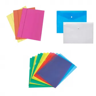 Set Acvila 3 mape carton 720 g/mp plastifiat + 2 mape PP tip plic inchidere cu buton + 10 mape PP color 90 mic deschidere L