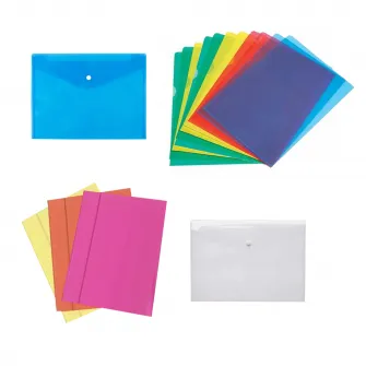 Set Acvila 3 mape carton 720 g/mp plastifiat + 2 mape PP tip plic inchidere cu buton + 10 mape PP color 90 mic deschidere L