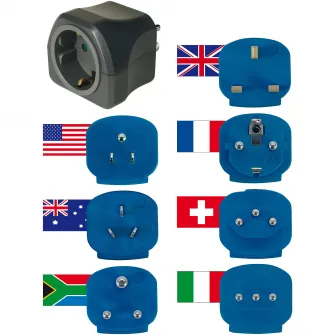 Set adaptor pentru priza Brennenstuhl 7 in1, universal peste 150 de tari