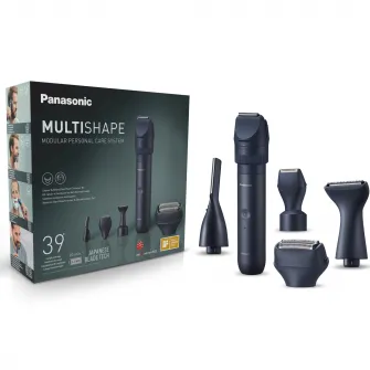 Set aparat de ras & gromming barba / fata Panasonic MultiShape XSHAPE SEASON, acumulator Li-Ion, autonomie 90min, quick charge 1H, utilizare piele umeda/uscata, Husa transport, Negru