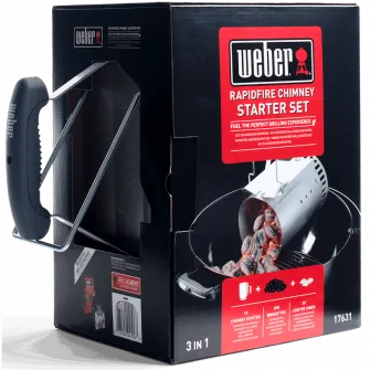 Set aprindere carbuni 3 in 1 Weber, cupa, brichete 2 Kg si 3 cuburi pentru aprindere
