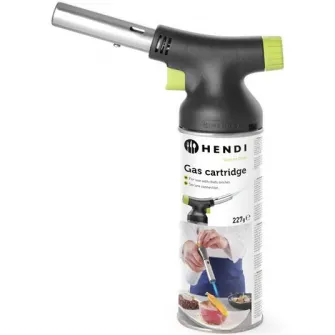 Set arzator si butelie, profesional Creme-Brulee, Hendi, aprindere automata, functioneaza cu butelii gaz, Black Beast Chefs Torch, 175x68x260(h)mm