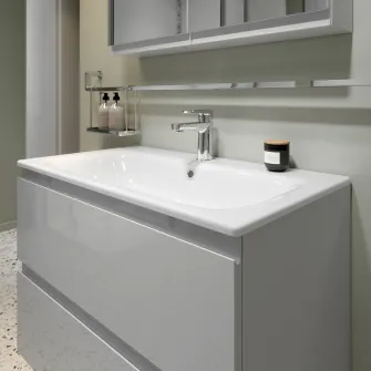 Set baza mobilier Cersanit B275 Moduo IN 60 DSM + lavoar Cersanit, sertare soft close, 60 cm, Alb