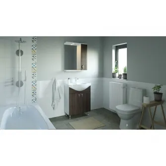 Set baza mobilier + lavoar ceramic Badenmob Seria 001, 50x81x45 cm, Wenge