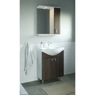Set baza mobilier + lavoar ceramic Badenmob Seria 001, 50x81x45 cm, Wenge