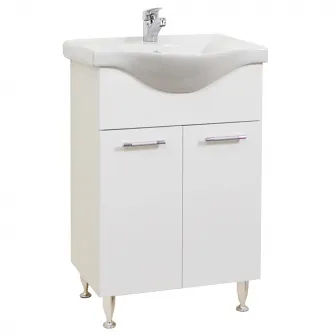 Set baza mobilier + lavoar ceramic Badenmob Seria 053, 60x81x45 cm, Alb