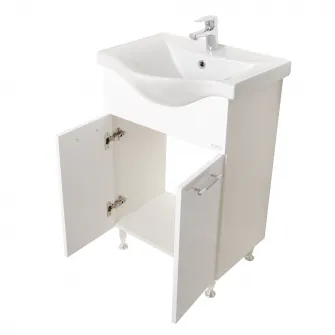 Set baza mobilier + lavoar ceramic Badenmob Seria 053, 60x81x45 cm, Alb