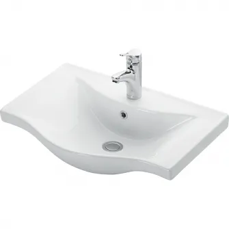 Set baza mobilier + lavoar ceramic Badenmob Seria 053, 60x81x45 cm, Alb