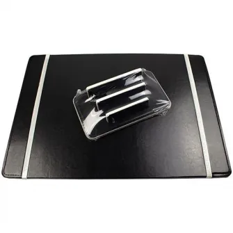 Set birou 9 piese imitatie piele: mapa birou(40*52 cm), suport stand 2 pixuri(include 2 pixuri aurii), suport instrumente de scris ,suport notes,suport documente, tavita documente, ceas ,cutit pentru corespondenta ,suport calendar, EVOffice