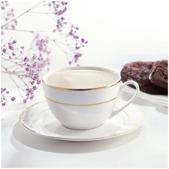 Set cafea Ambition Aura Gold, portelan, 12 piese