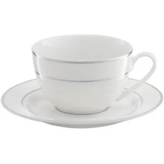 Set cafea Ambition Aura Silver, portelan, 12 piese