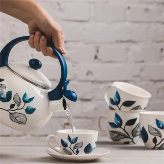 Set cafea/ceai Ambition Classic Blue, portelan, 12 piese
