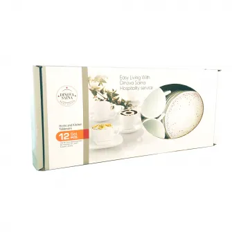 Set cafea Eljado Winter décor, opal, 12 piese