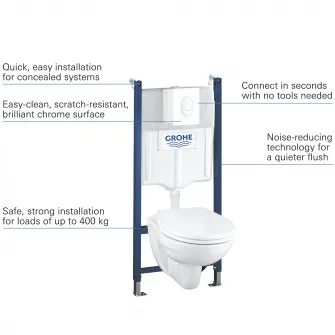Set complet WC Grohe Solido Set WC 1,13 m, cui clapeta, vas, capac, rez.