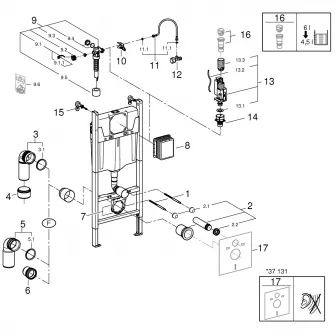 Set complet WC Grohe Solido Set WC 1,13 m, cui clapeta, vas, capac, rez.