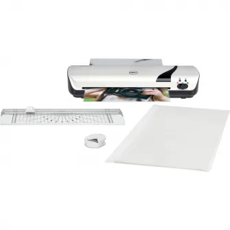 Set Craft GBC, 4 in 1, include laminator Insipre+ A4, trimmer, rotunjitor, 5 folii laminare A4, alb