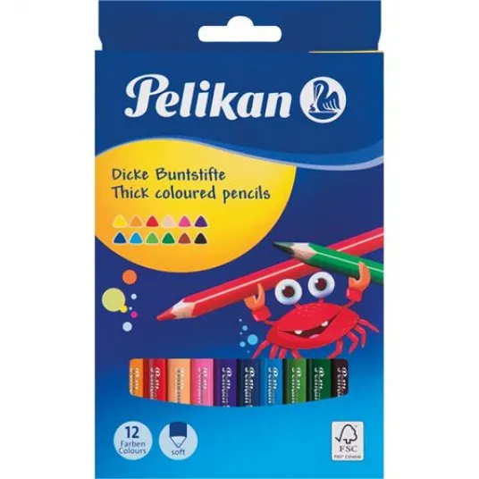 Set creioane color Pelikan, varf de 4 mm, 12 buc/set