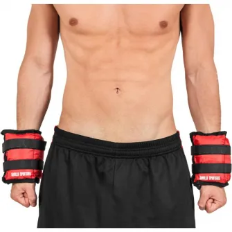 Set cu 2 greutati incheietura mana/glezna, Gorilla Sports, Rosu, 2X1,5 Kg