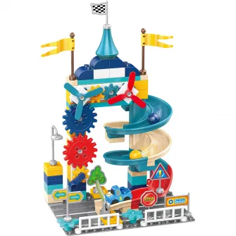 Set cuburi de constructie Mappy Pista Marble, 110 piese