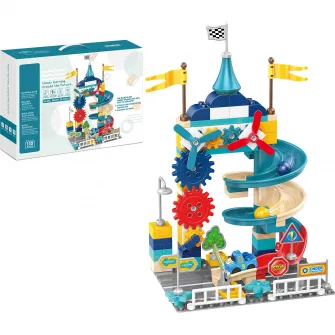 Set cuburi de constructie Mappy Pista Marble, 110 piese