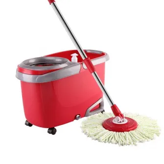 Set curatenie Kring AMBER, galeata cu centrifuga inox turbo si 2 rezerve mop rotativ
