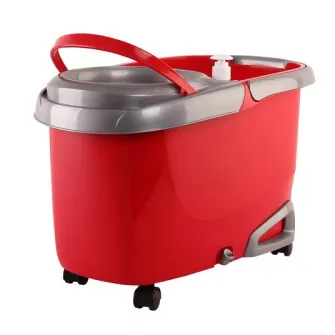 Set curatenie Kring AMBER, galeata cu centrifuga inox turbo si 2 rezerve mop rotativ