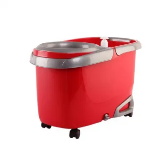 Set curatenie Kring AMBER, galeata cu centrifuga inox turbo si 2 rezerve mop rotativ