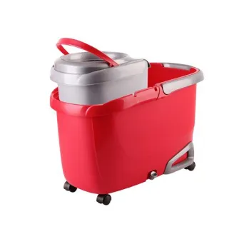 Set curatenie Kring AMBER, galeata cu centrifuga inox turbo si 2 rezerve mop rotativ