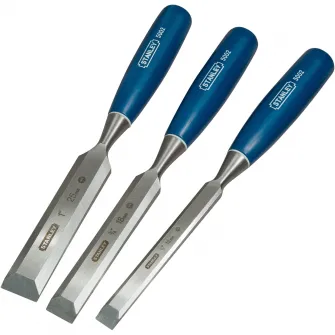 Set de 3 dalti Stanley 0-16-128, seria 5002, lama forjata tratata termic pentru o durata de viata mai lunga, lama lacuita pentru prevenirea ruginii, maner solid din polipropilena pentru durabilitate, lama din otel carbon de inalta calitate