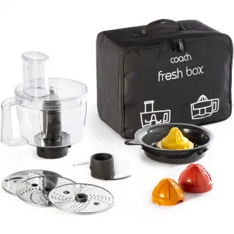 Set de 5 accesorii Tefal Coach Fresh Box XF652038, pentru rezultate perfecte de maruntire, feliere, tocare, razuire si presare a citricelor, negru