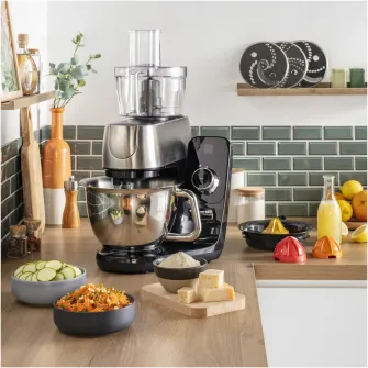 Set de 5 accesorii Tefal Coach Fresh Box XF652038, pentru rezultate perfecte de maruntire, feliere, tocare, razuire si presare a citricelor, negru