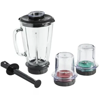 Set de accesorii 5-in-1 pentru robot de bucatarie Tefal Coach Mix & Drink XF650038, dedicate pentru mixare, amestecare, macinare, tocare si zdrobire a ghetii