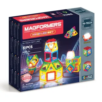Set de constructie magnetic Magformers - Neon Led, 31 piese
