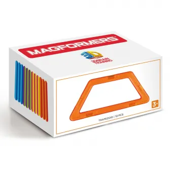 Set de constructie magnetic Magformers - Trapezoid, 12 piese