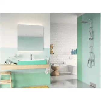 Set de dus Ferro Squerto, bara dus cu suport culisant, dus fix si para dus mobila, crom